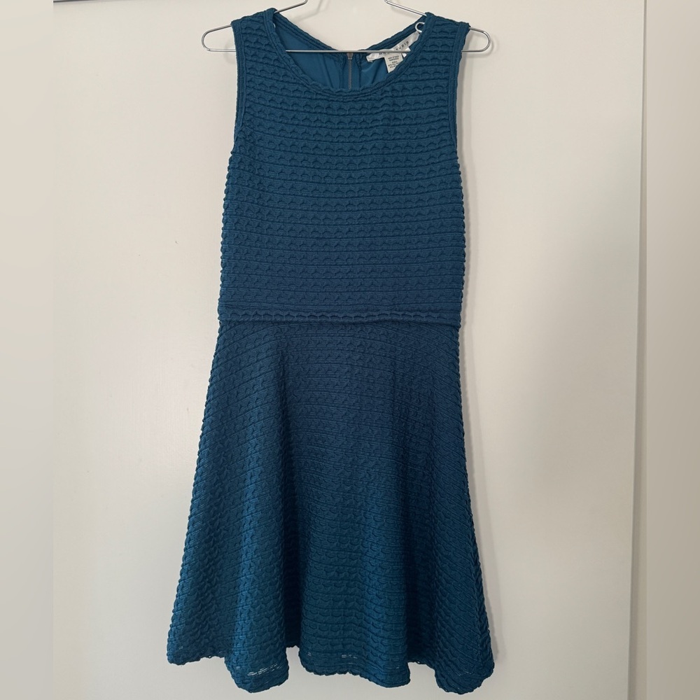 Max Studio Women’s Teal Textured Fit-and-Flare Dress NWT | Size M